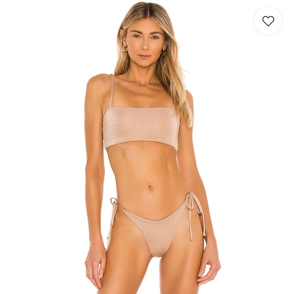 L*SPACE ✨ Shimmer Champagne Bikini Set - Picture 2 of 5